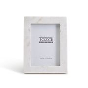 Two's Company Trident White Marble 5" x 7" Photo Frame